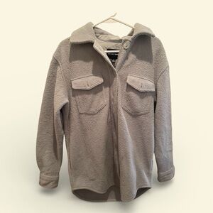 Gray/blue Button-Up Fleece Jacket